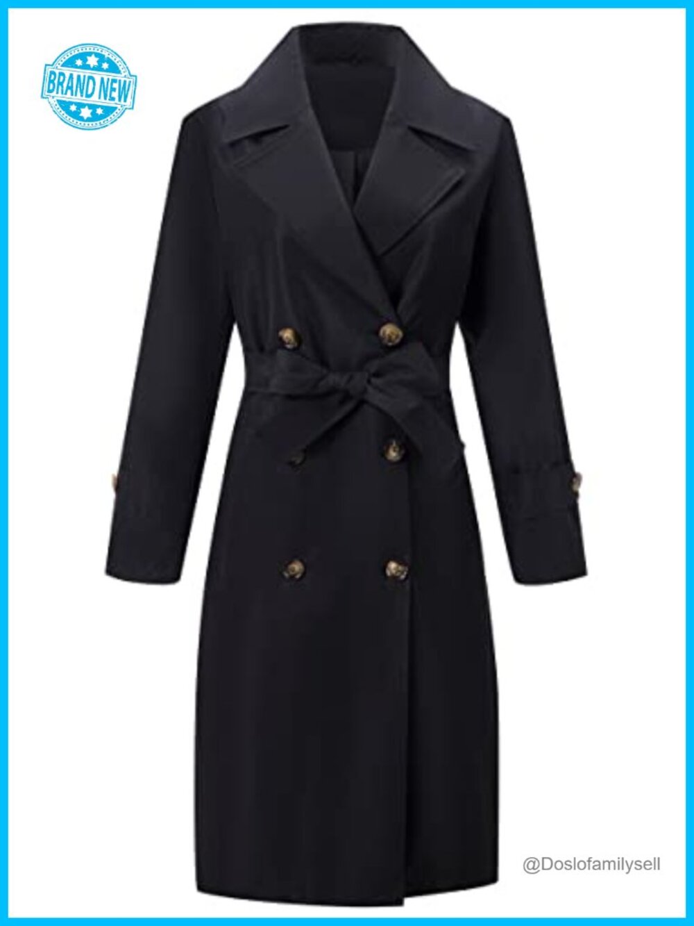 RISISSIDA Women's Double-Breasted Water Resistant Trench Coat